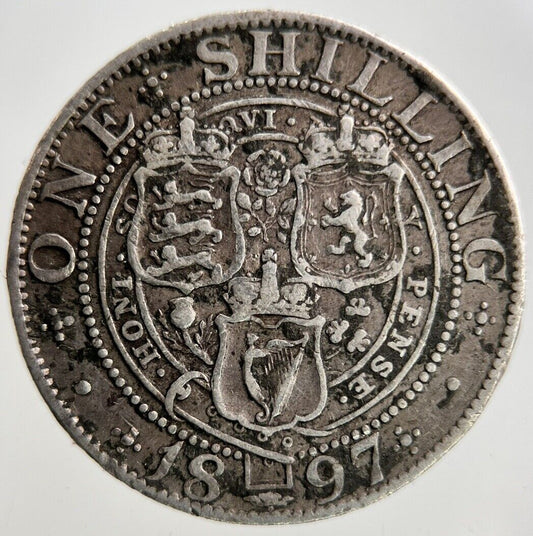 1897 Victoria Shilling Silver Coin | Fine Collectable Grade