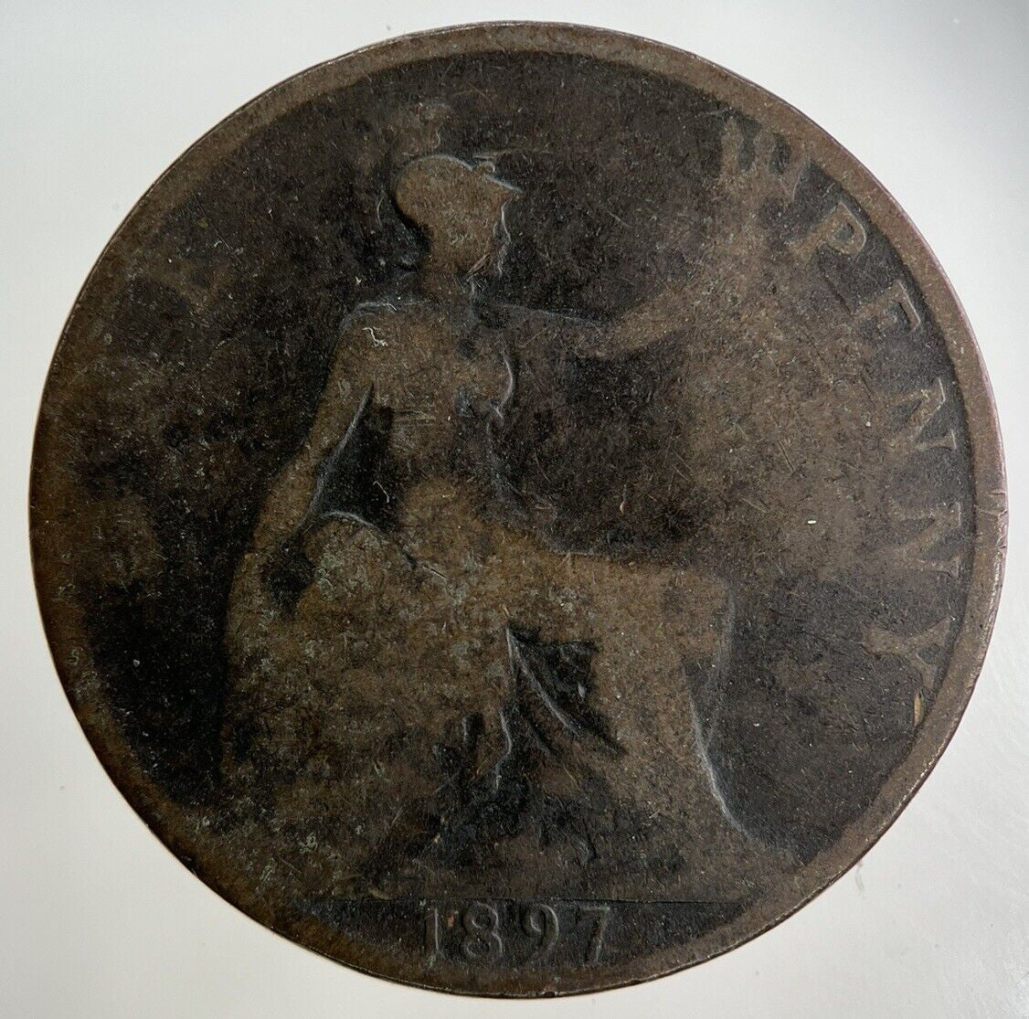 1897 Victoria One Penny Coin | Fair Grade