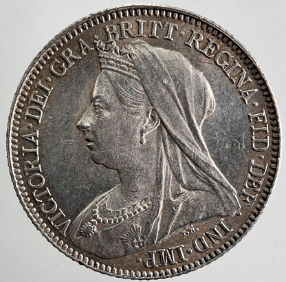 1897 Victoria Sixpence Silver Coin | Very High Grade