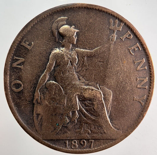 1897 Victoria One Penny Coin | Fine Collectable Grade