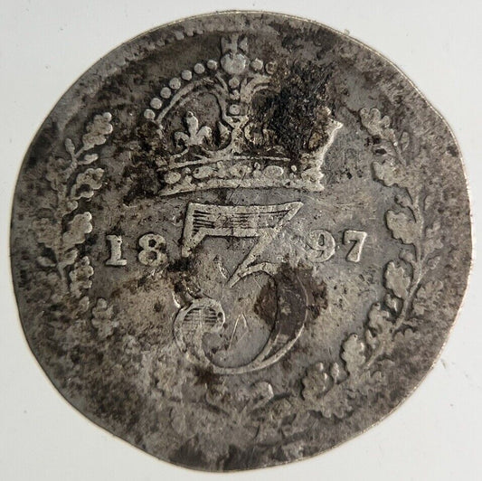 1897 Victoria Threepence Silver Coin | Collectable Grade