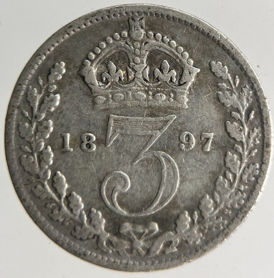 1897 Victoria Threepence Silver Coin | Collectable Grade