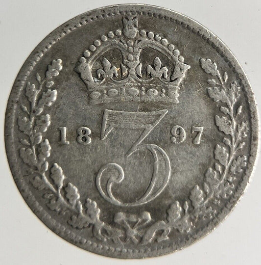 1897 Victoria Threepence Silver Coin | Collectable Grade