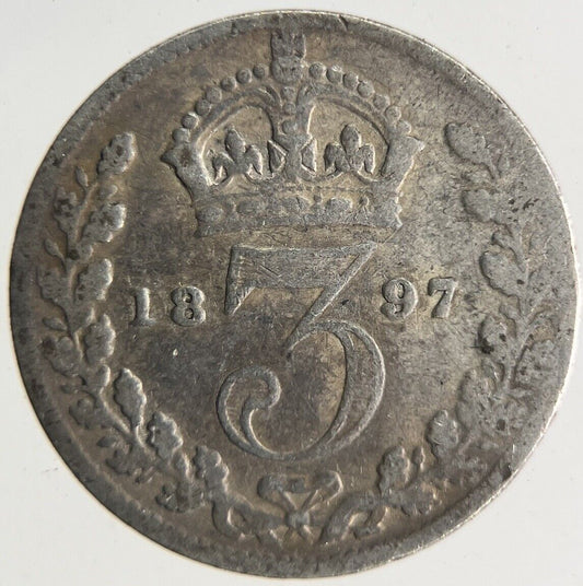 1897 Victoria Threepence Silver Coin | Collectable Grade