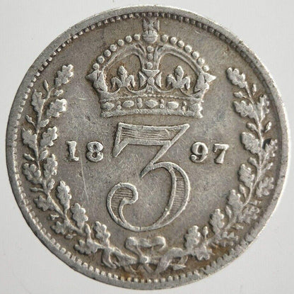 1897 Victoria Threepence Silver Coin | Collectable Grade | a4554