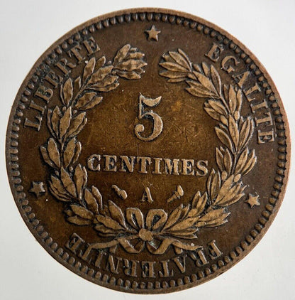 1898 France 5 Centimes Coin | Fine Collectable Grade