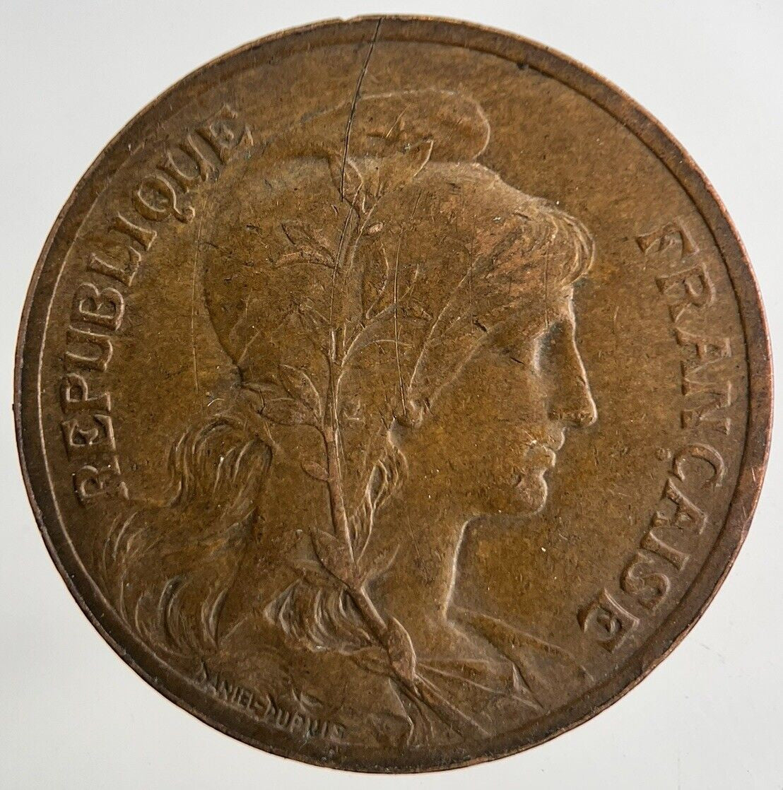 1898 France 5 Cinq Centimes Coin | Fine Collectable Grade