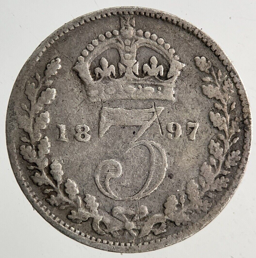 1897 Victoria Threepence Silver Coin | Collectable Grade