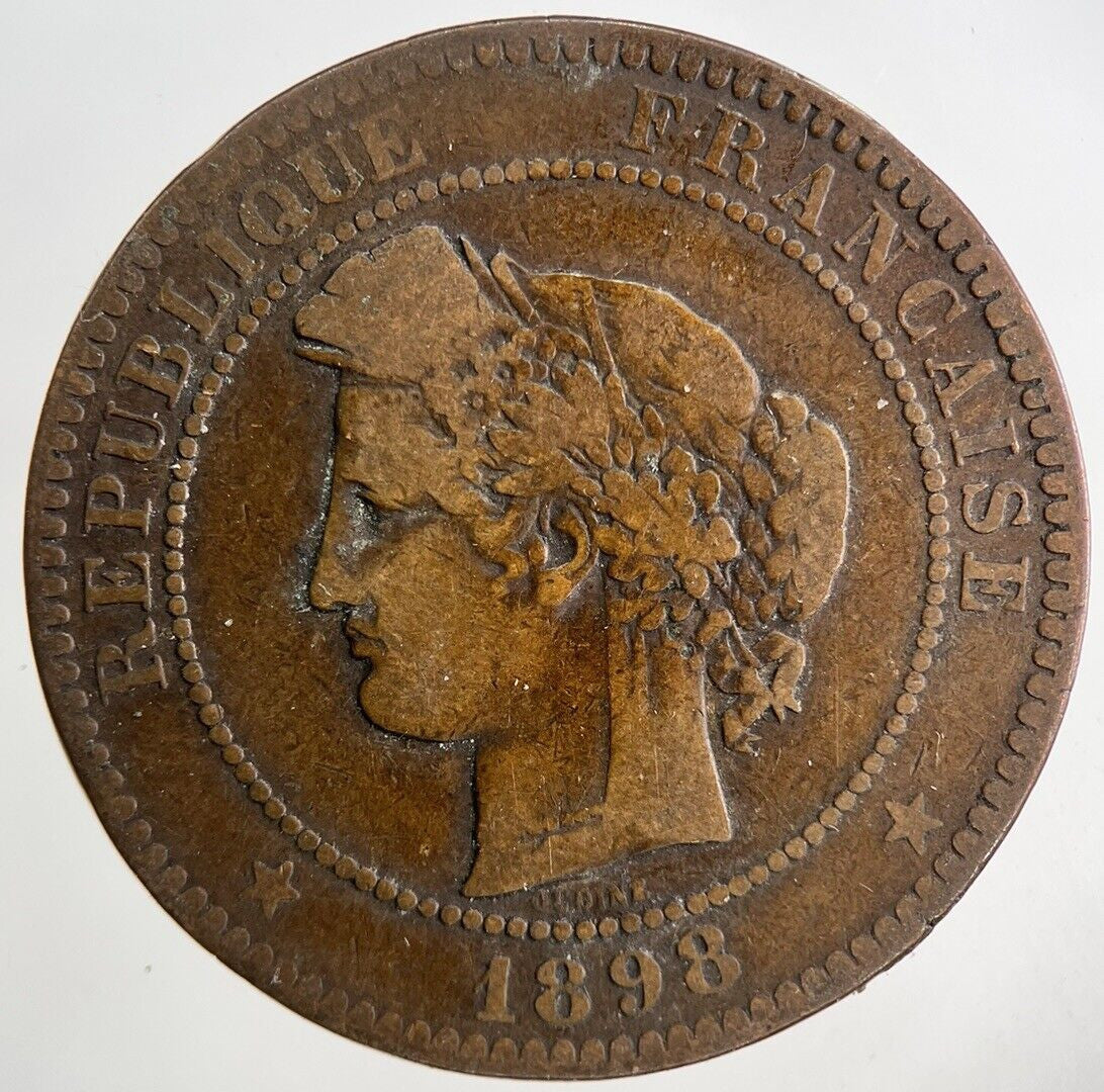 1898 France 10 Centimes Coin | Fine Collectable Grade