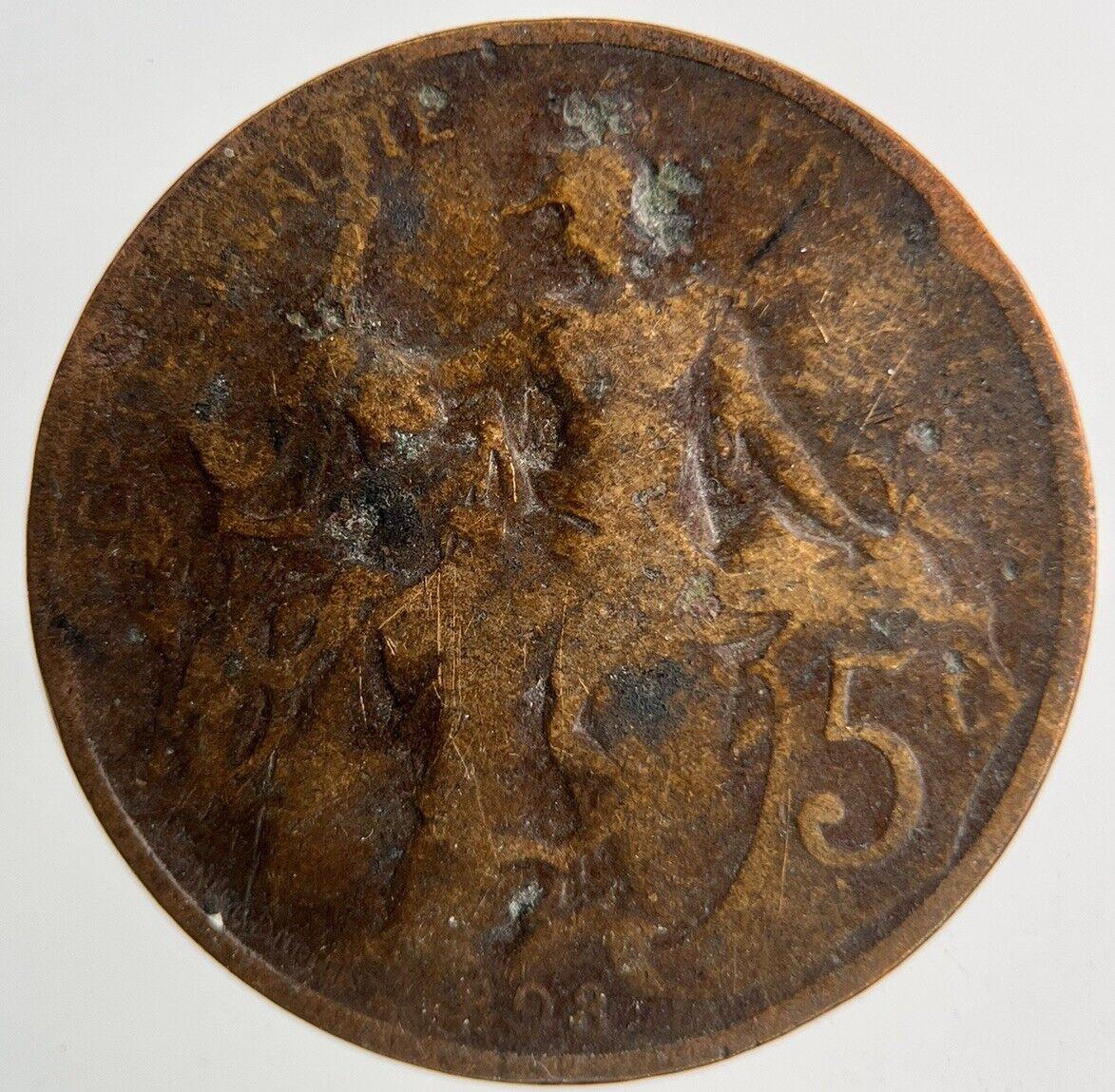 1898 France 5 Centimes Coin | Collectable Grade