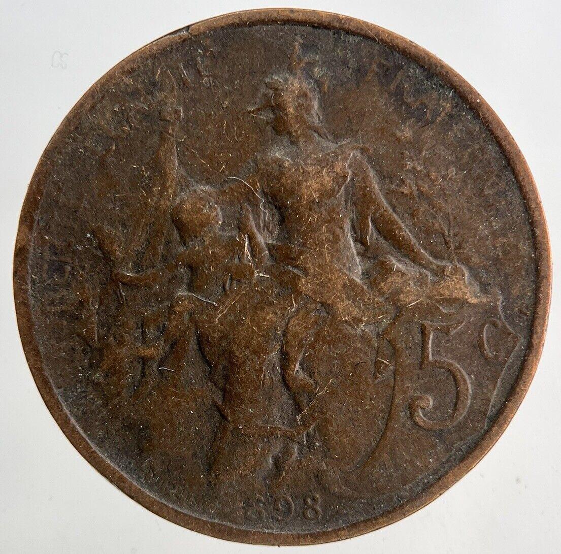 1898 France 5 Centimes Coin | Collectable Grade