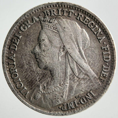 1897 Victoria Threepence Silver Coin | Fine Collectable Grade | a4048