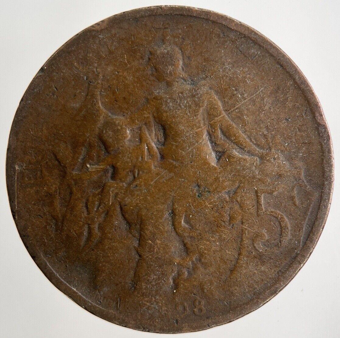 1898 France 5 Centimes Coin | Fair Grade