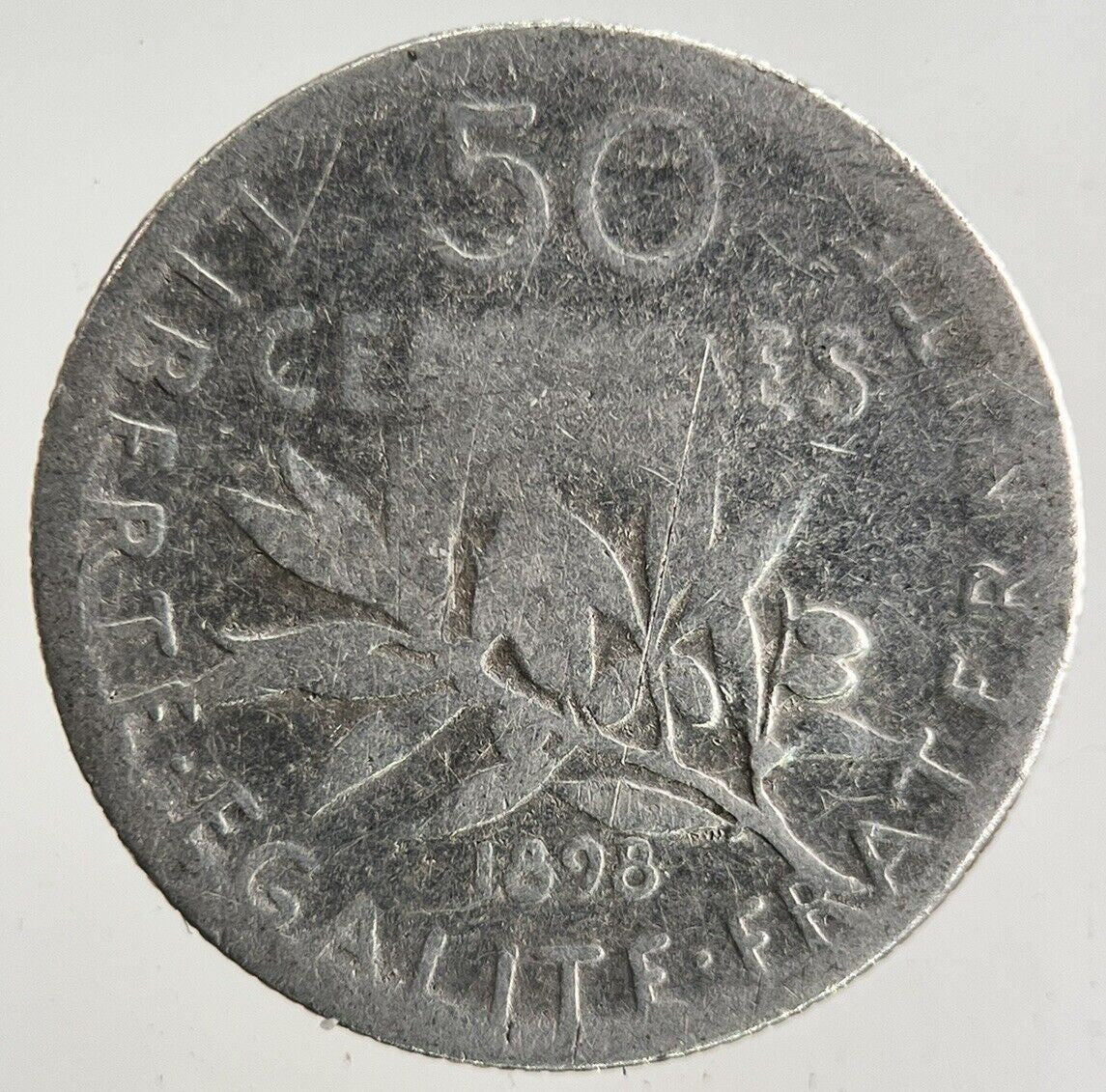 1898 France 50 Centimes Silver Coin | Collectable Grade