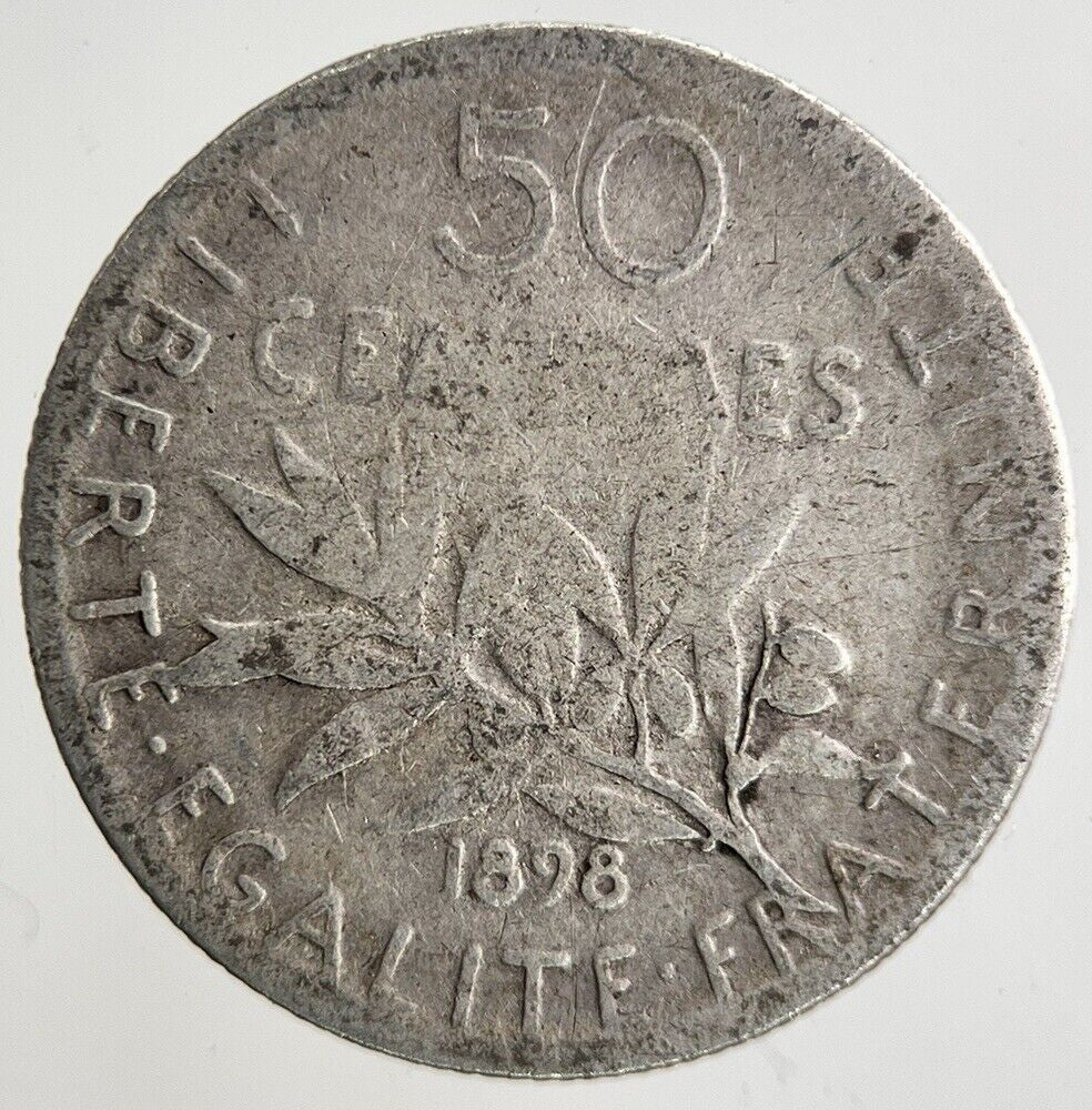 1898 France 50 Centimes Silver Coin | Collectable Grade