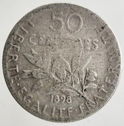 1898 France 50 Centimes Silver Coin | Collectable Grade