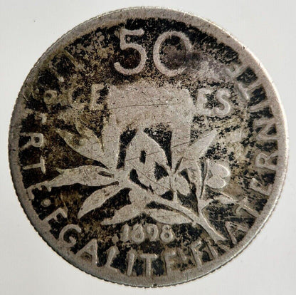 1898 France 50 Centimes Silver Coin | Fair Grade