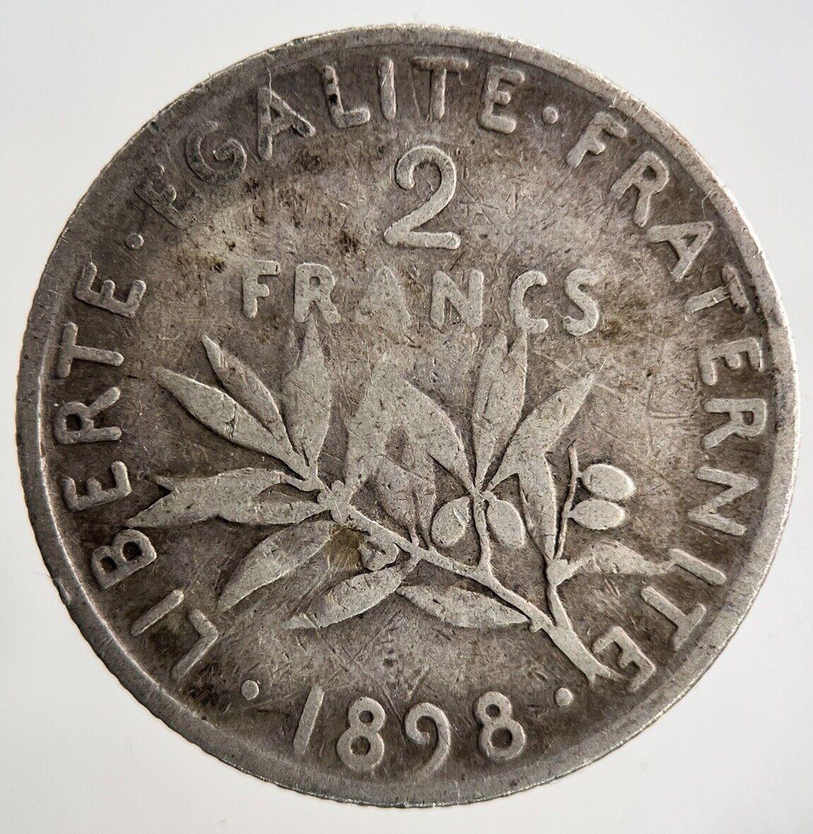 1898 France 2 Franc Silver Coin | Collectable Grade