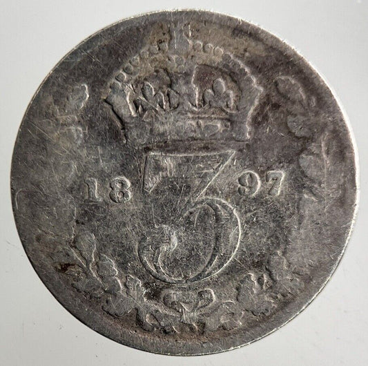 1897 Victoria Threepence Silver Coin | Collectable Grade