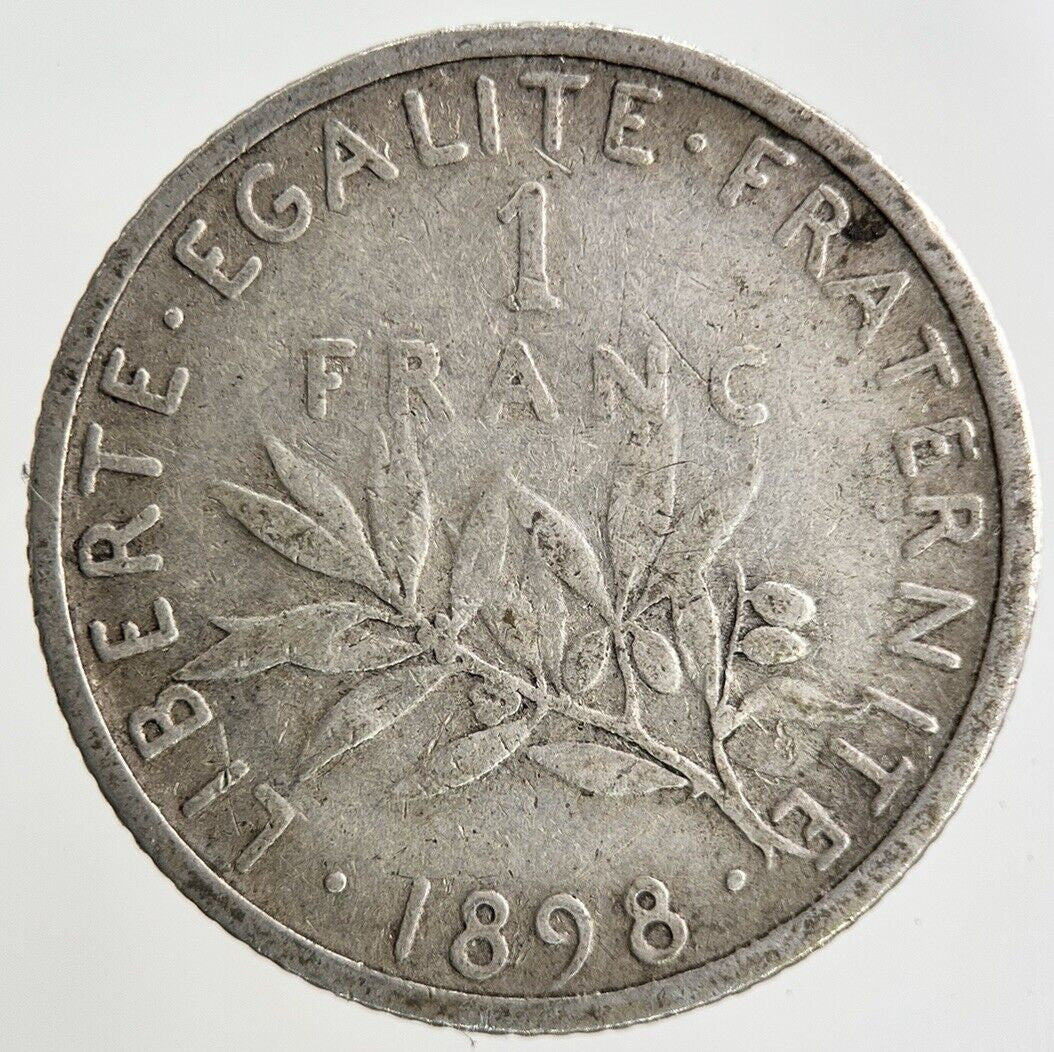 1898 France 1 Franc Silver Coin | Collectable Grade