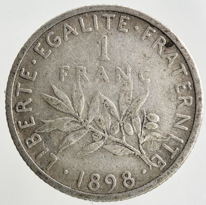 1898 France 1 Franc Silver Coin | Collectable Grade