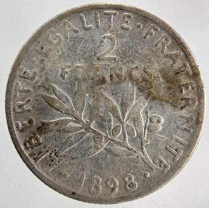 1898 France 2 Francs Silver Coin | Collectable Grade