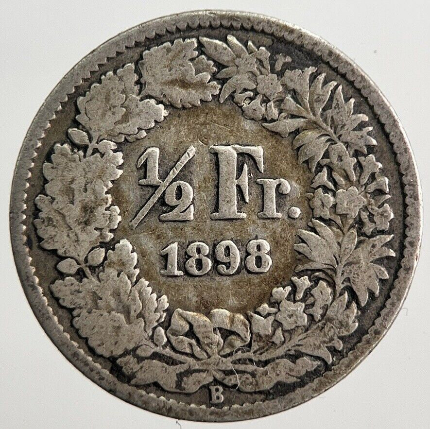 1898 Switzerland 1/2 Half Franc Silver Coin | Collectable Grade | a299