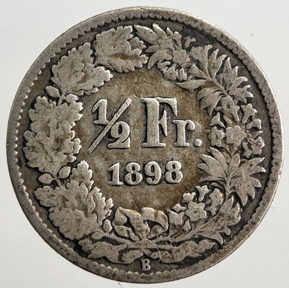 1898 Switzerland 1/2 Half Franc Silver Coin | Collectable Grade | a299