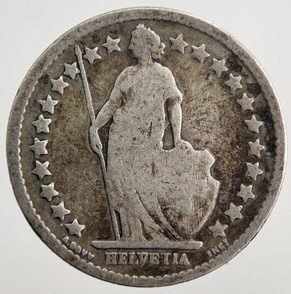 1898 Switzerland 1/2 Half Franc Silver Coin | Collectable Grade | a299