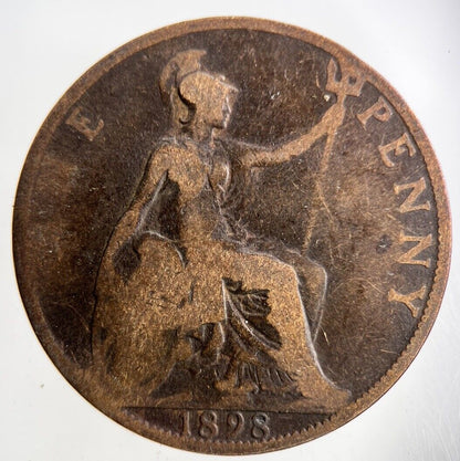 1898 Victoria One Penny Coin | Collectable Grade