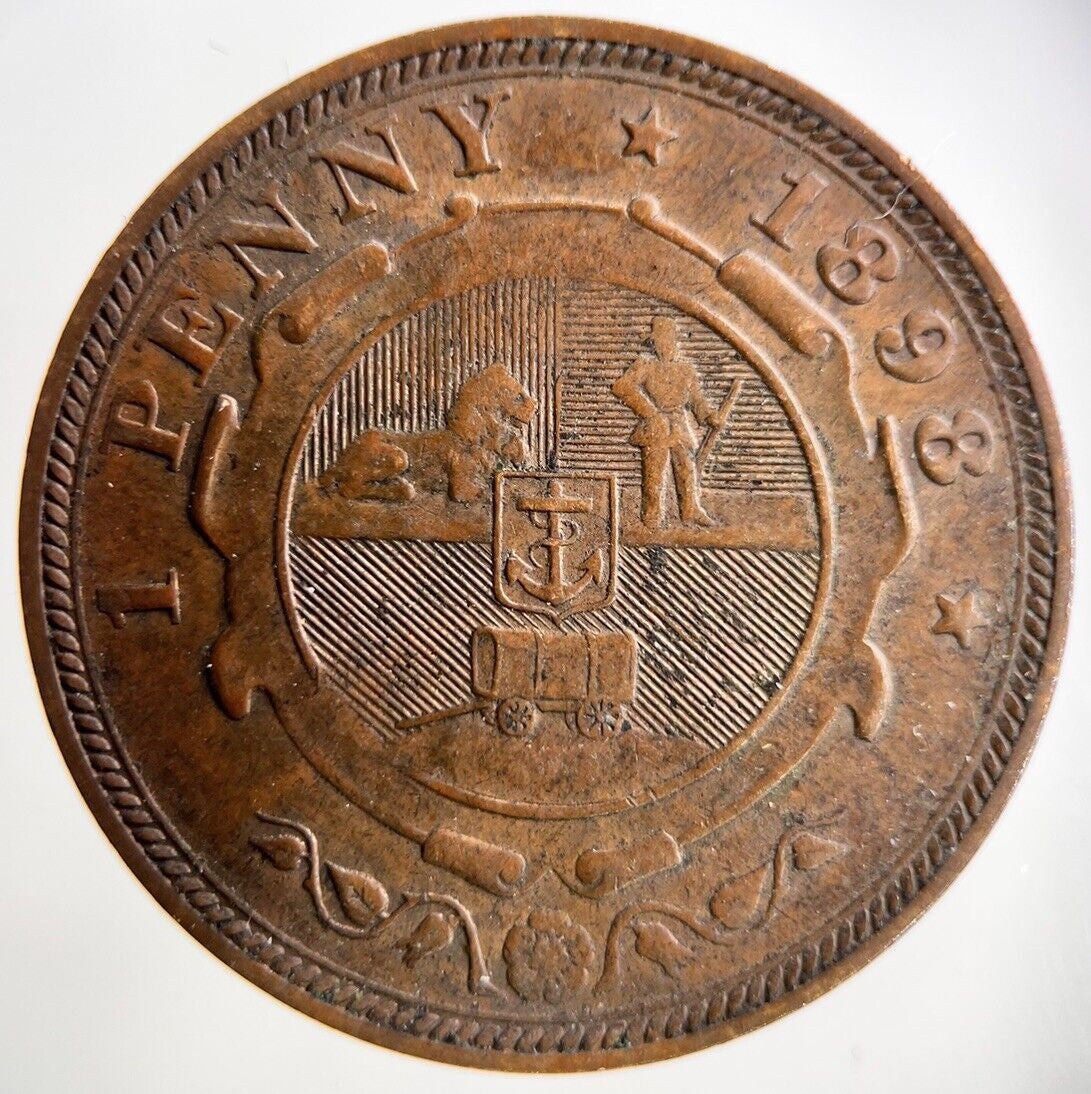 1898 South Africa 1 One Penny Coin | Fine Collectable Grade