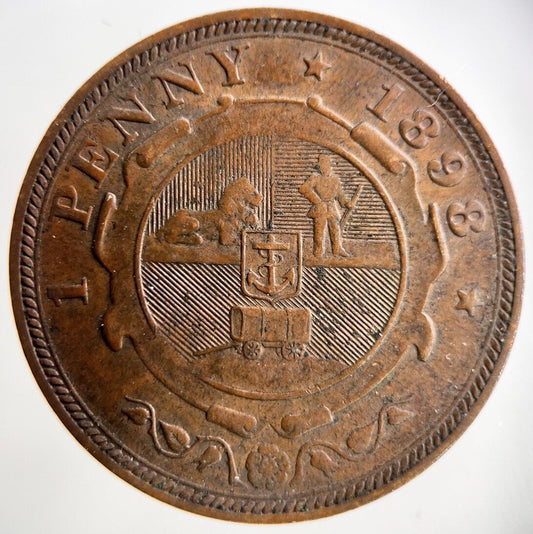 1898 South Africa 1 One Penny Coin | Fine Collectable Grade