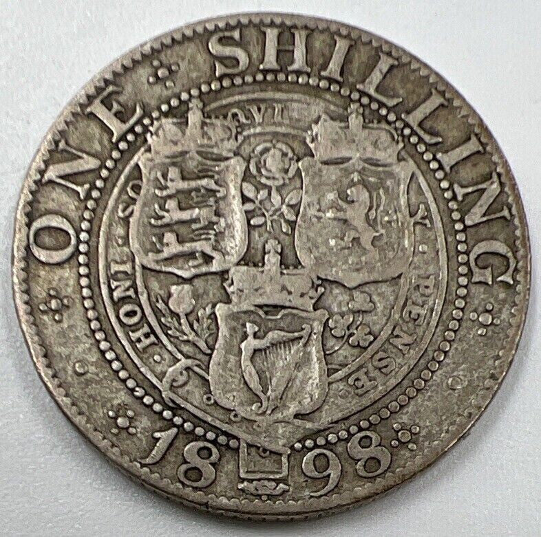 1898 Victoria Shilling | British Silver Coin | Collectable Grade | a1015