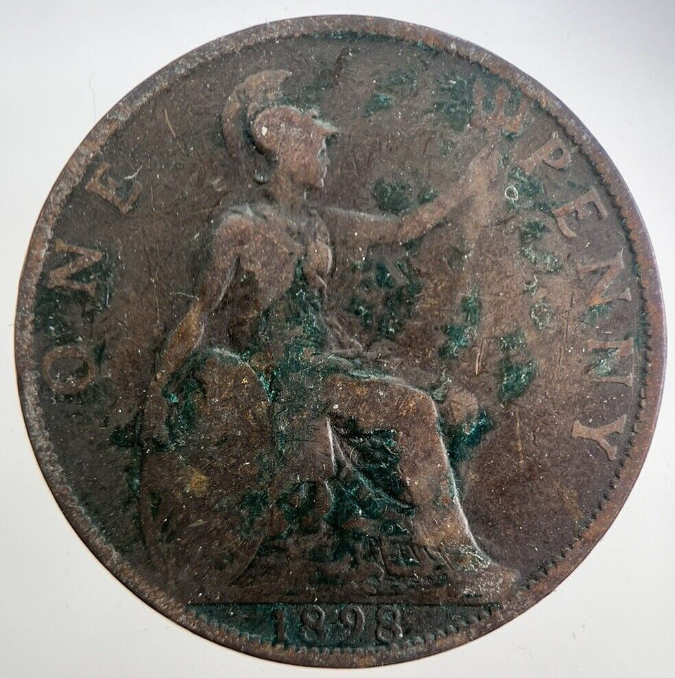 1898 Victoria One Penny Coin | Fair Grade | a4931