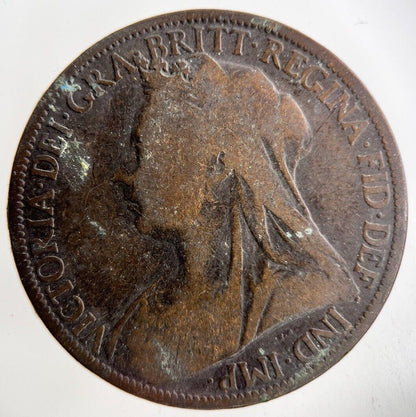 1898 Victoria One Penny Coin | Fair Grade