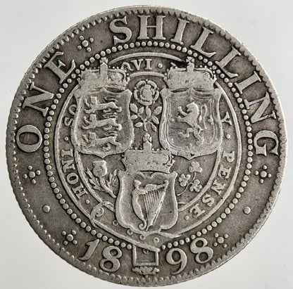 1898 Victoria Shilling Silver Coin | Fine Collectable Grade