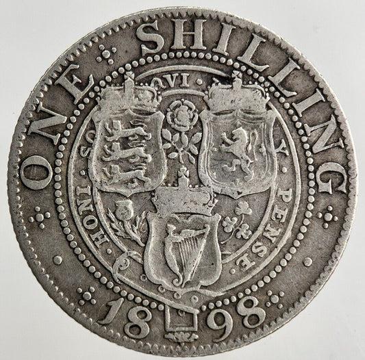 1898 Victoria Shilling Silver Coin | Fine Collectable Grade