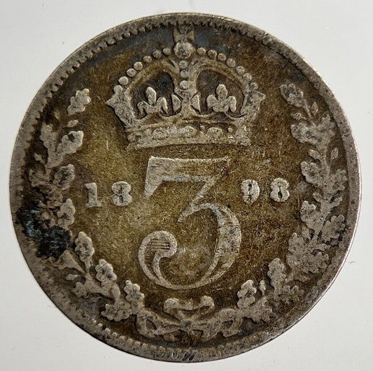 1898 Victoria Threepence Silver Coin | Collectable Grade | a8846