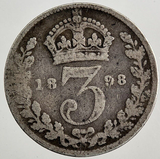 1898 Victoria Threepence Silver Coin | Collectable Grade | a8113