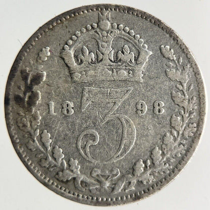 1898 Victoria Threepence Silver Coin | Fine Collectable Grade