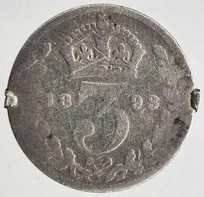 1898 Victoria Threepence Silver Coin | Fair Grade