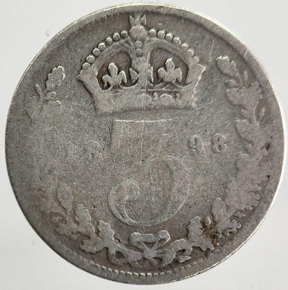 1898 Victoria Threepence Silver Coin | Fair Grade | a6290