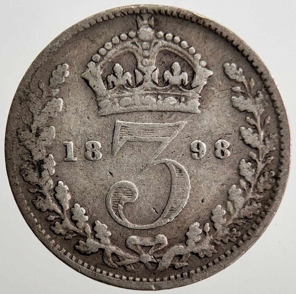 1898 Victoria Threepence Silver Coin | Collectable Grade | a7218