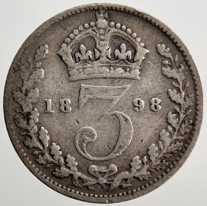 1898 Victoria Threepence Silver Coin | Collectable Grade | a7218