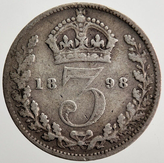 1898 Victoria Threepence Silver Coin | Collectable Grade | a7218