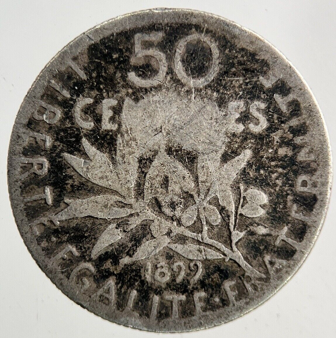 1899 France 50 Centimes Silver Coin | Fair Grade