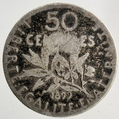 1899 France 50 Centimes Silver Coin | Fair Grade