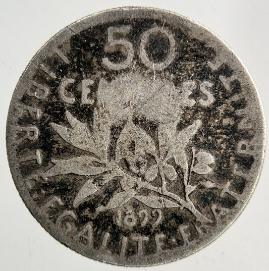 1899 France 50 Centimes Silver Coin | Fair Grade