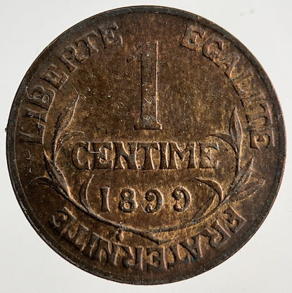 1899 France Un 1 Centime Coin | Fine Collectable Grade