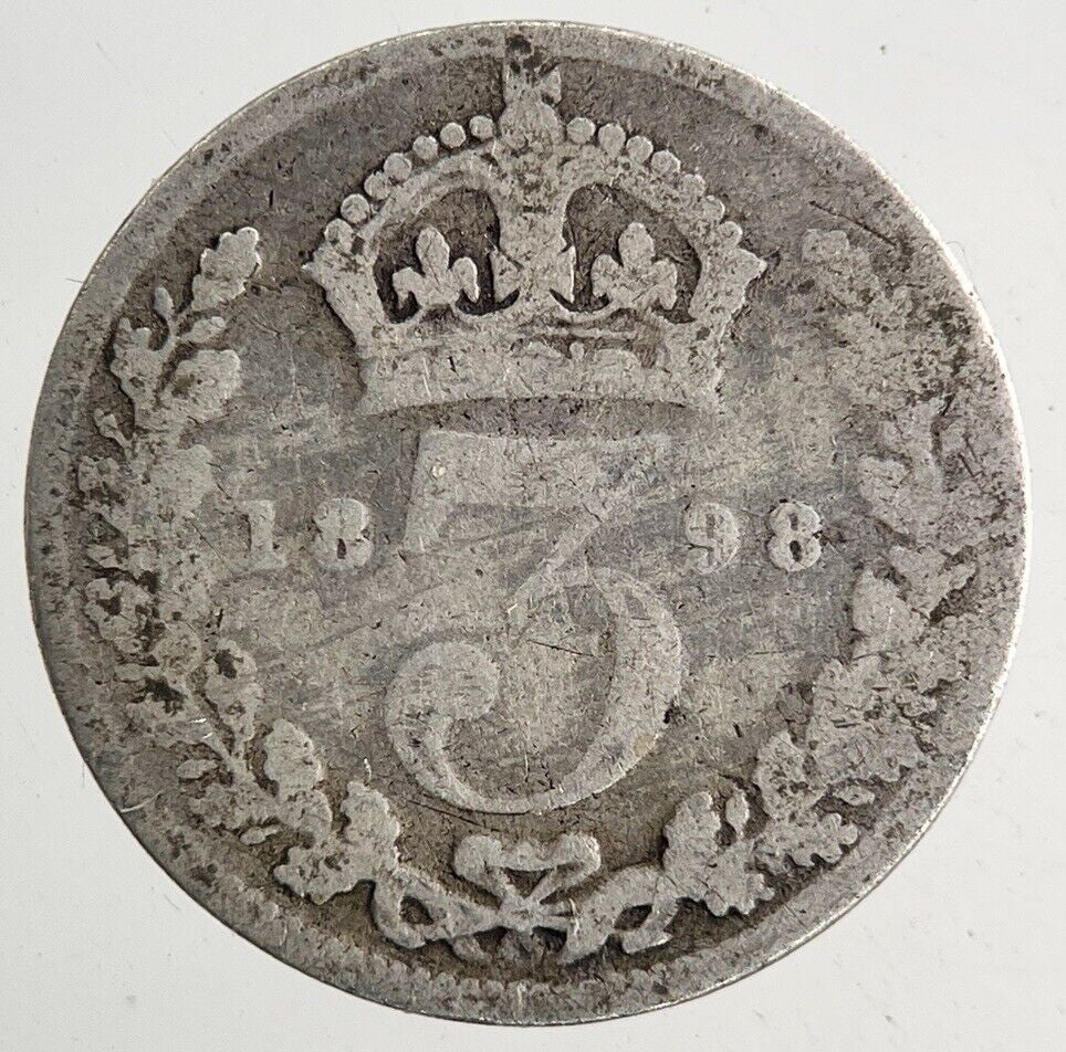 1898 Victoria Threepence Silver Coin | Collectable Grade